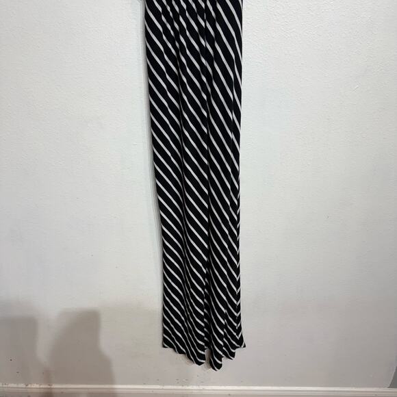 Modern Vintage Boutique Black Striped Sleeveless V-Neck Maxi Dress Sz S - Picture 4 of 11